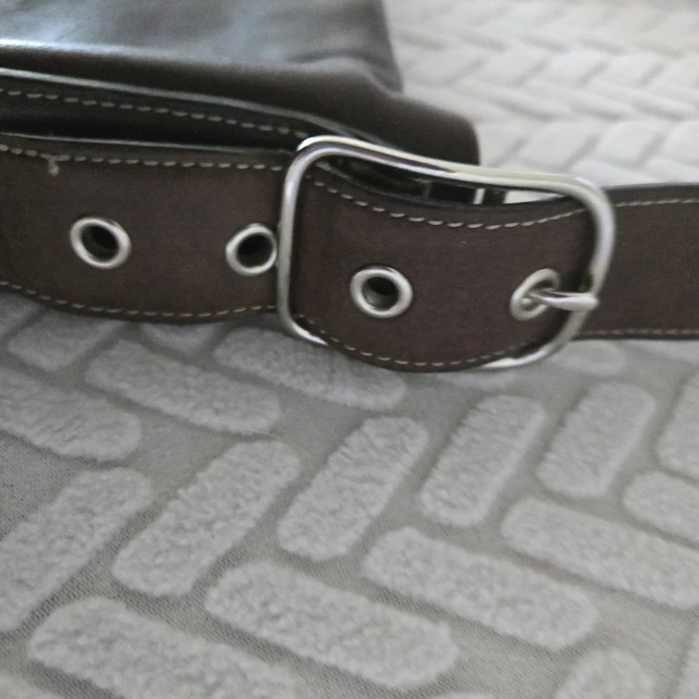Coach Dark Brown Leather Bag with Silver Accents - Picture 6 of 10
